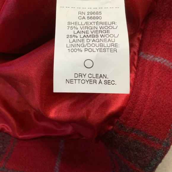 ❗️SOLD❗️Pendleton Crop Zip Wool Plaid Jacket XL Red Multi Plaid Lambs/Wool - Picture 7 of 8